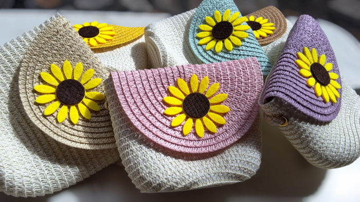 Sunflower Mini Jute Sling Bag - Image 4