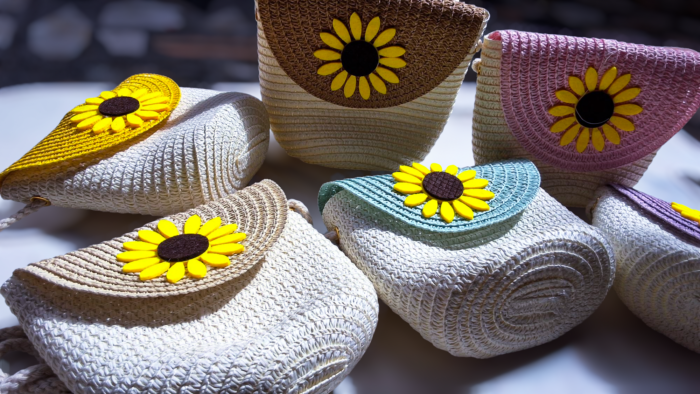 Sunflower Mini Jute Sling Bag - Image 3