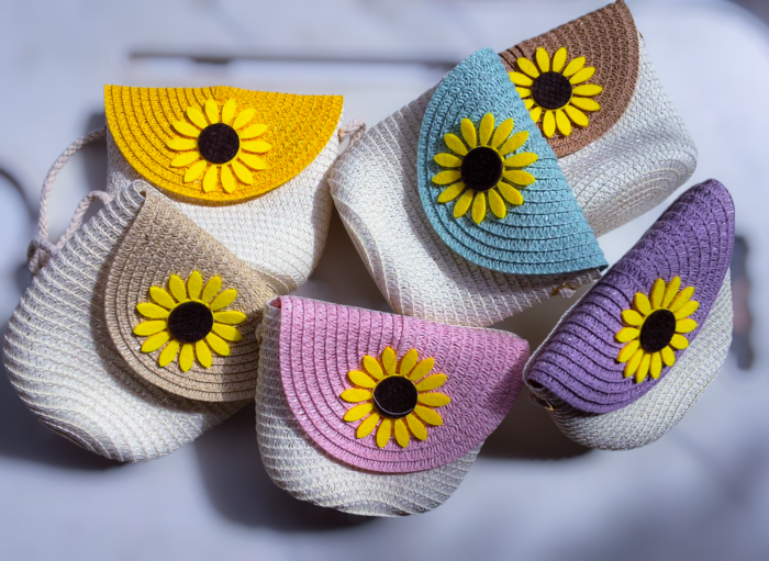 Sunflower Mini Jute Sling Bag
