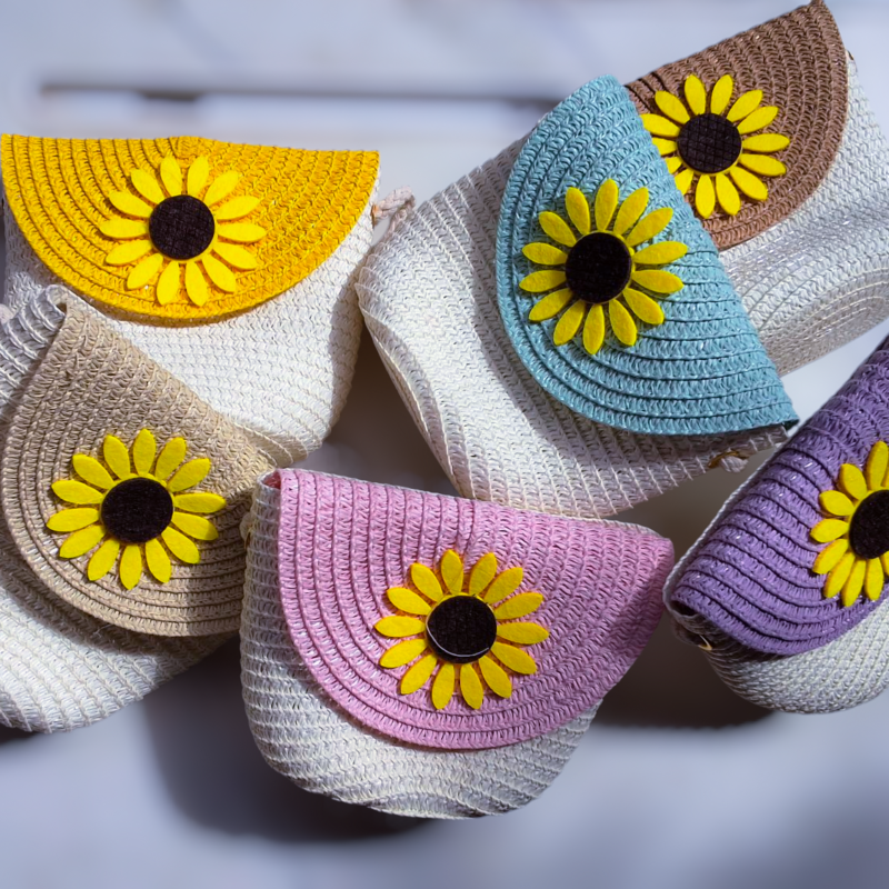 Sunflower Mini Jute Sling Bag