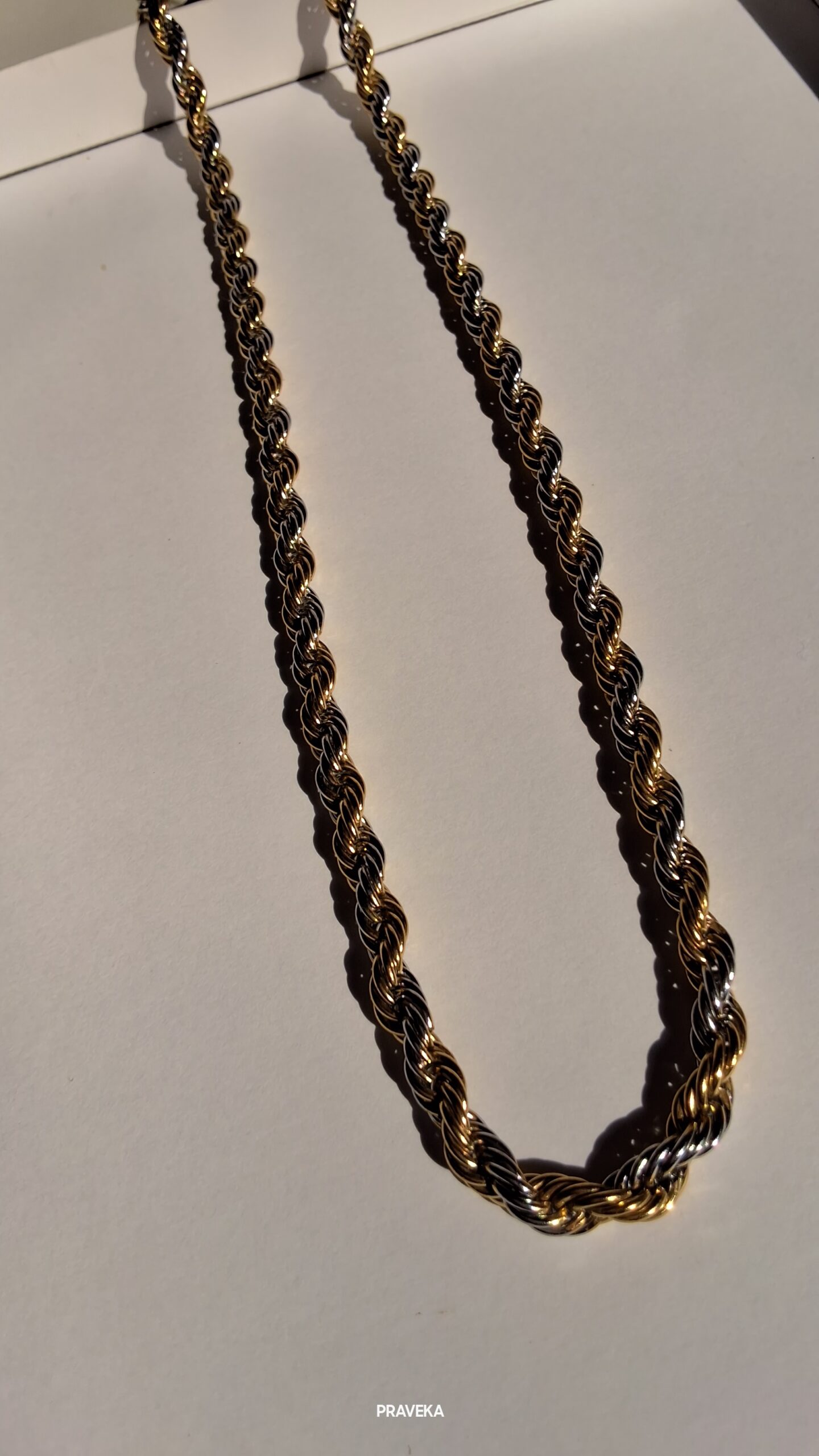 Elegant Gold & Silver Anti-Tarnish Men Rope Chain - Image 2