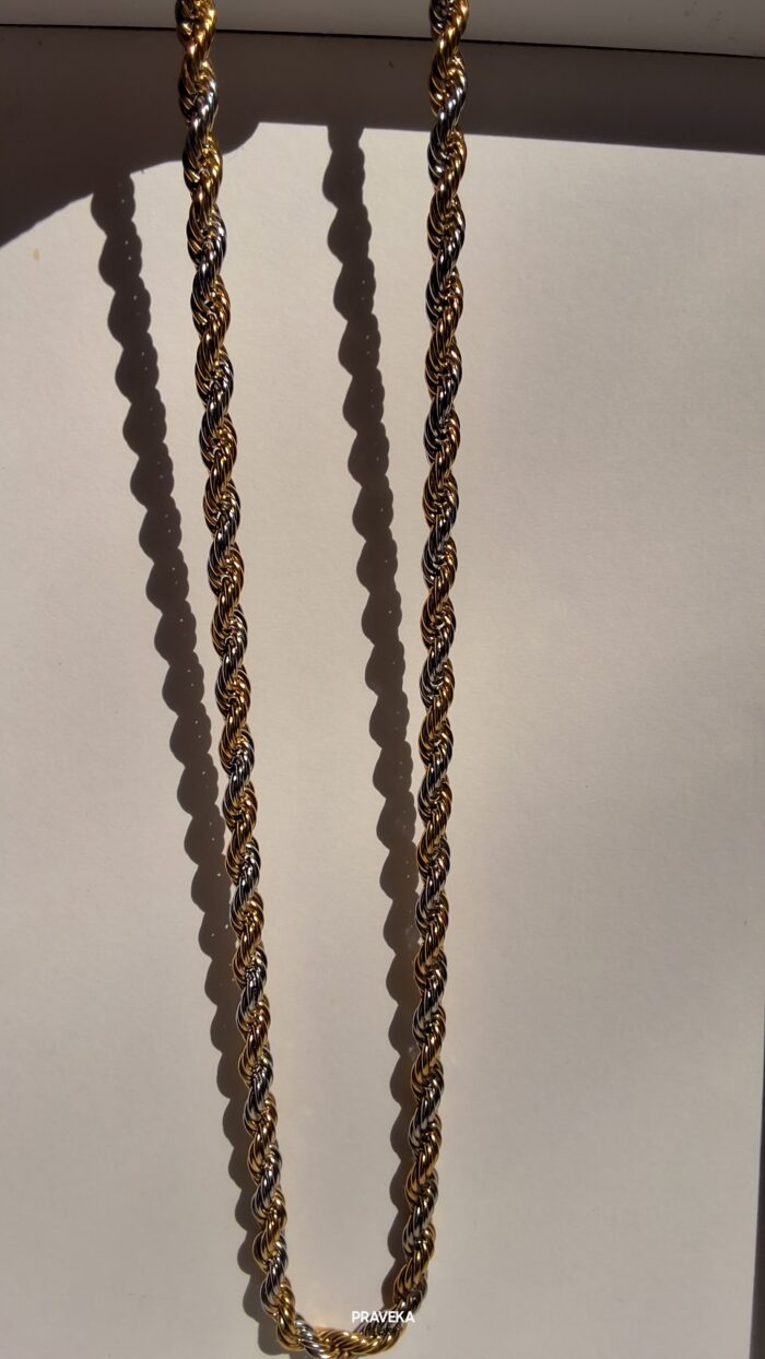 Elegant Gold & Silver Anti-Tarnish Men Rope Chain