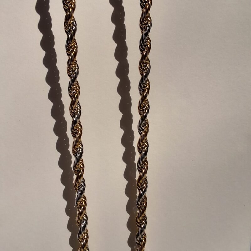 Elegant Gold & Silver Anti-Tarnish Men Rope Chain