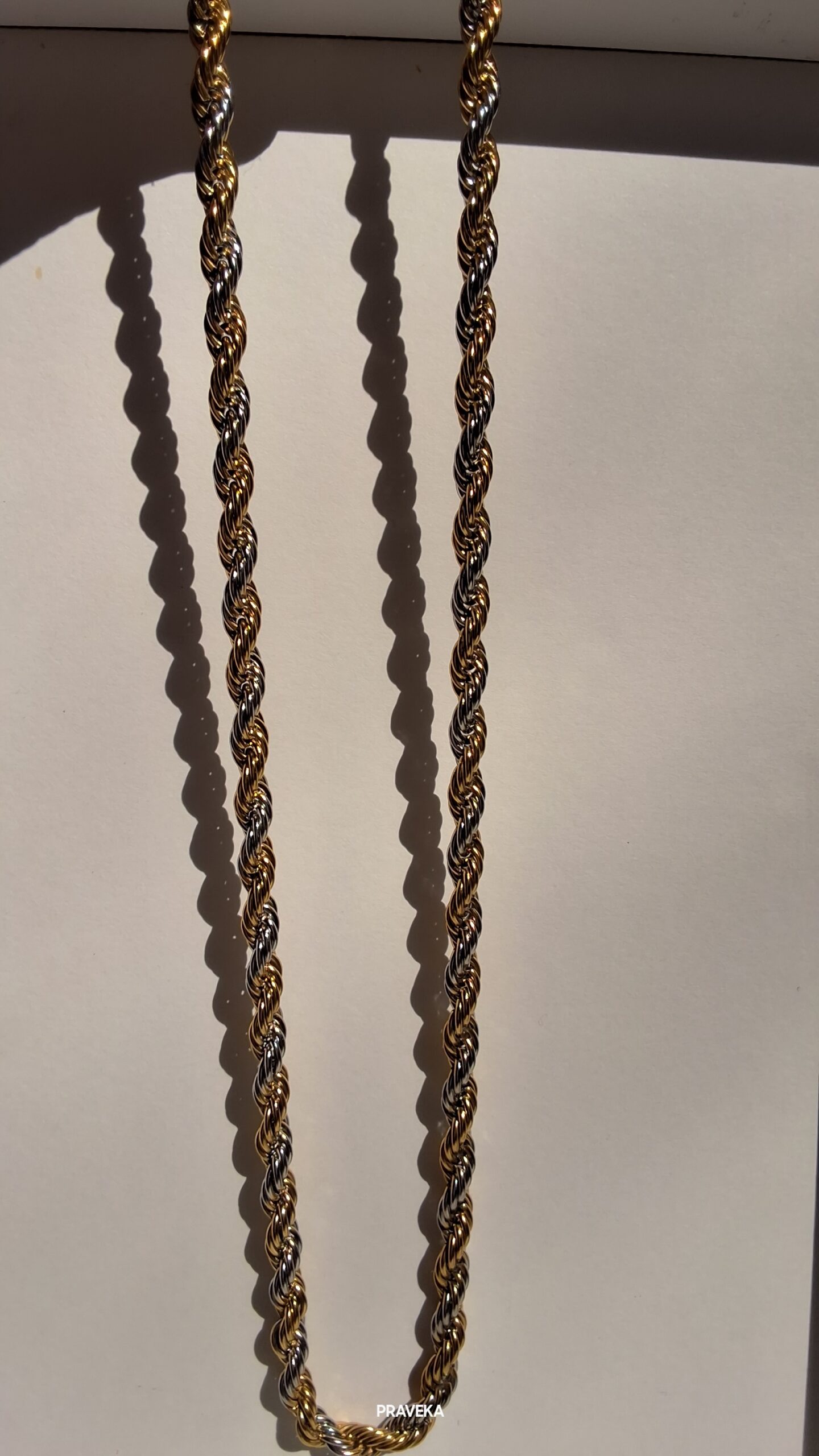 Elegant Gold & Silver Anti-Tarnish Men Rope Chain