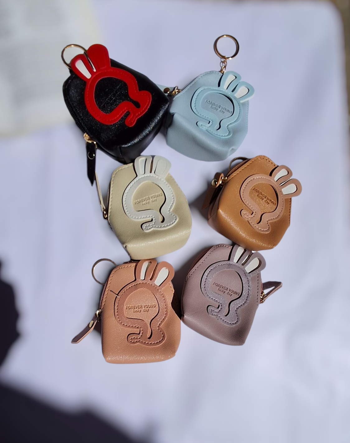 Mini Korean  Keychain Pouch With Rabbit Ears