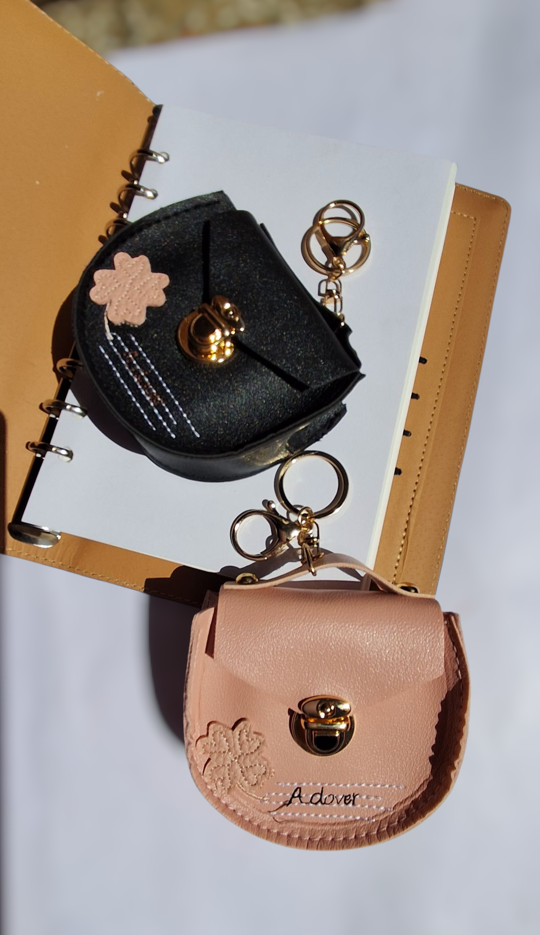 Korean Flower Button Keychain Pouch - Image 3