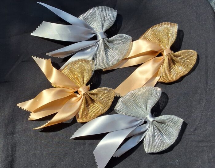 Shimmer Glow Organza Bow Clip