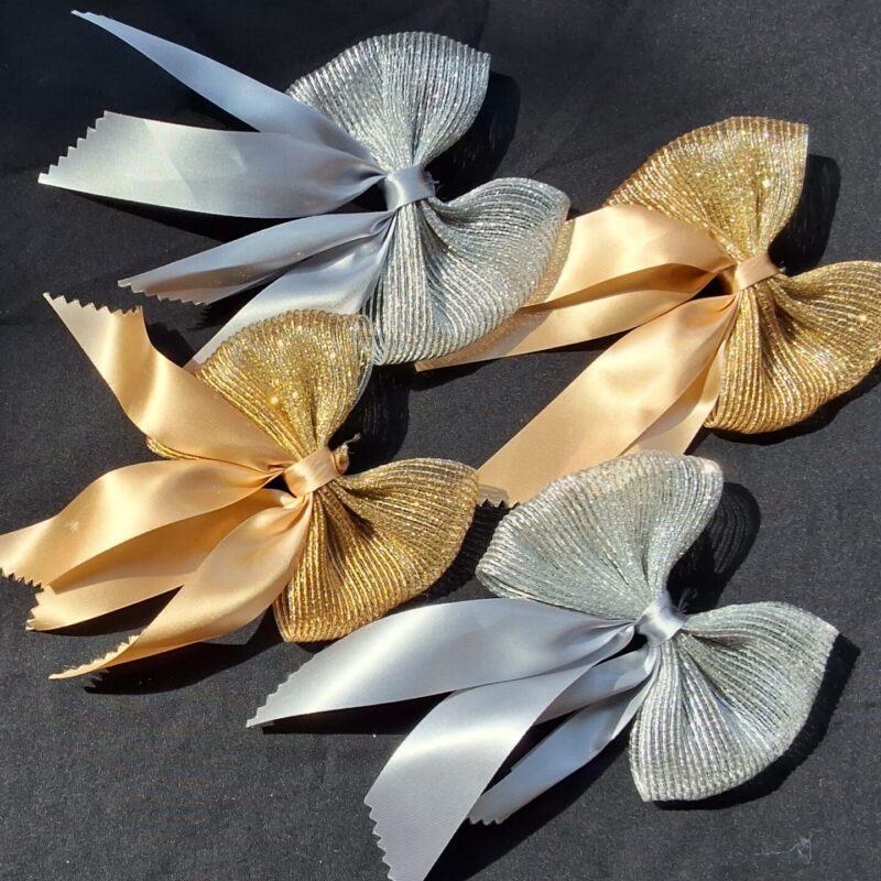 Shimmer Glow Organza Bow Clip