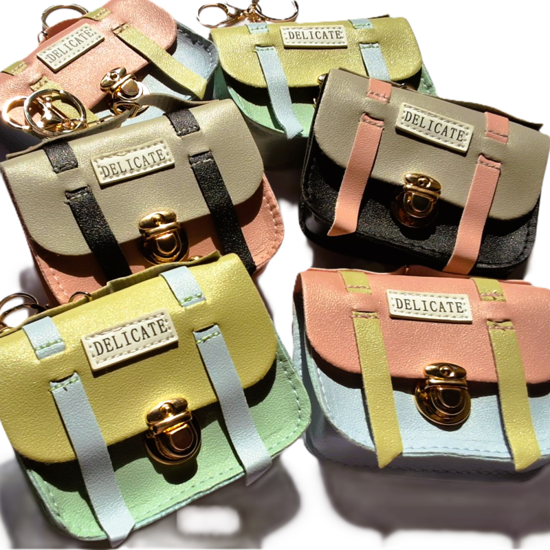 Mini Korean Button Keychain Pouch