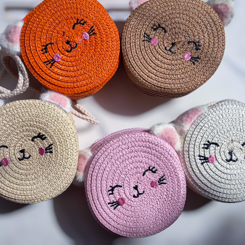 Mini Round Jute Sling Bag