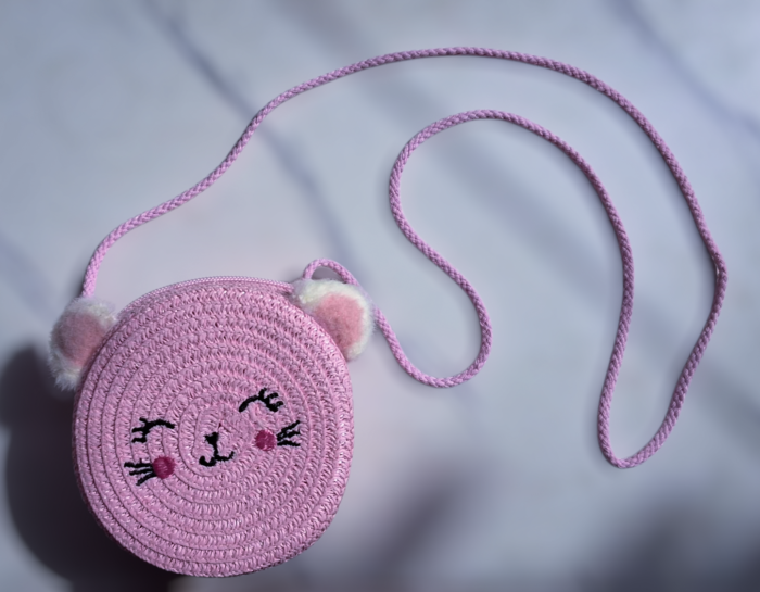 Mini Round Jute Sling Bag - Image 2